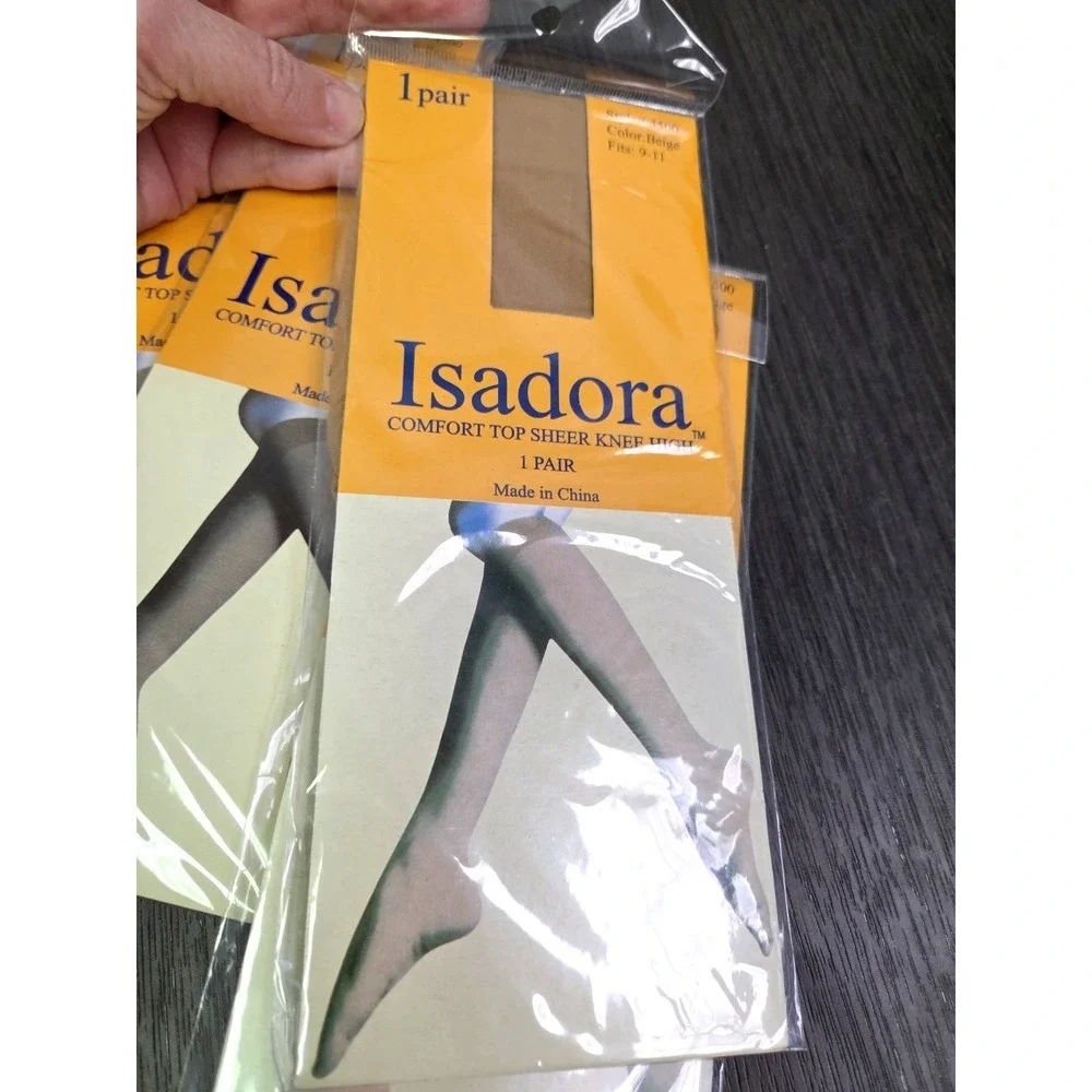 NWT Vintage Isadora Lot Of 13 Comfort Top Sheer Knee High Fits: Size 9-11‎ BEIGE